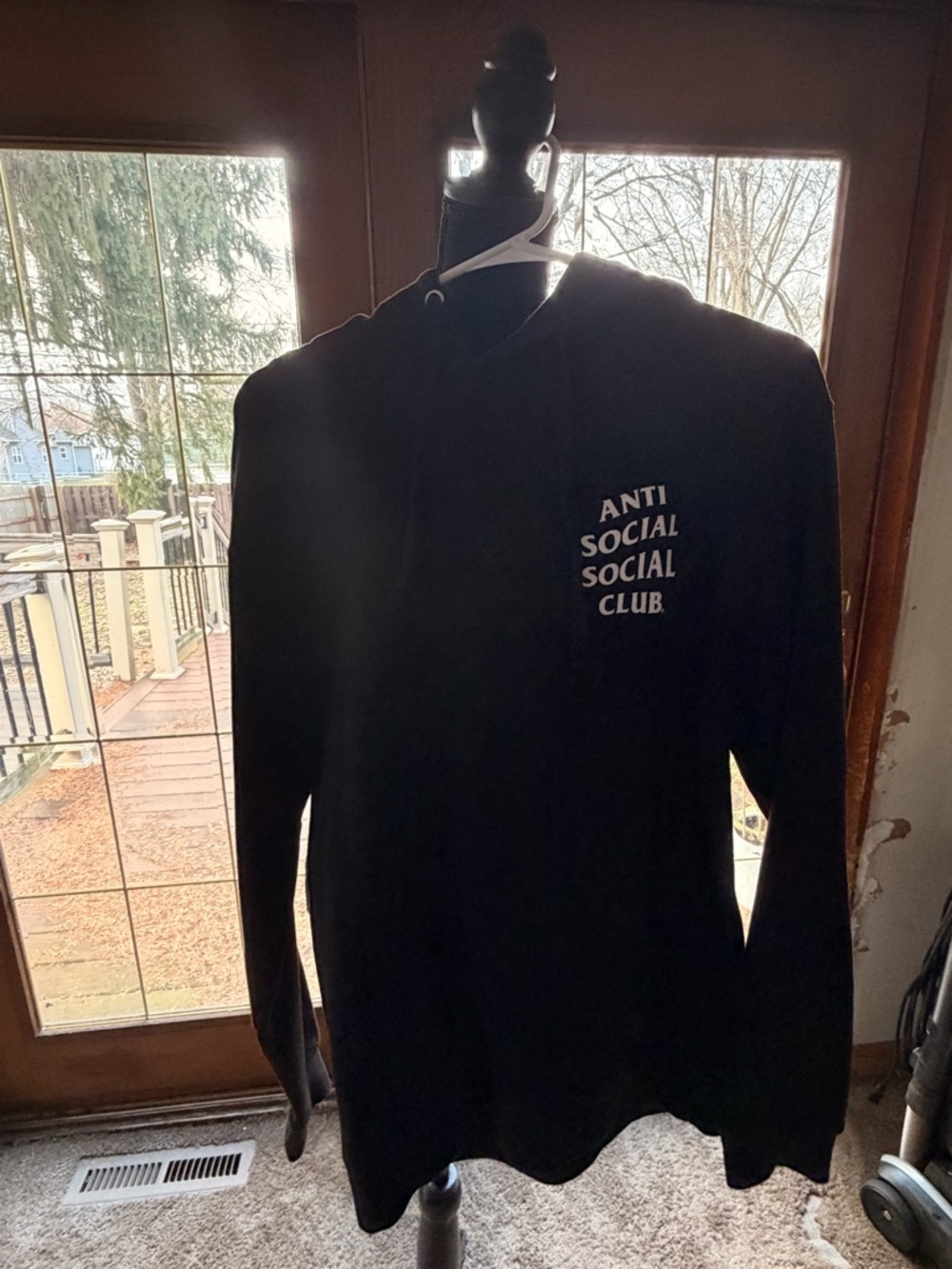 Anti Social Social Club Black Logo Hoodie with White Chest Print